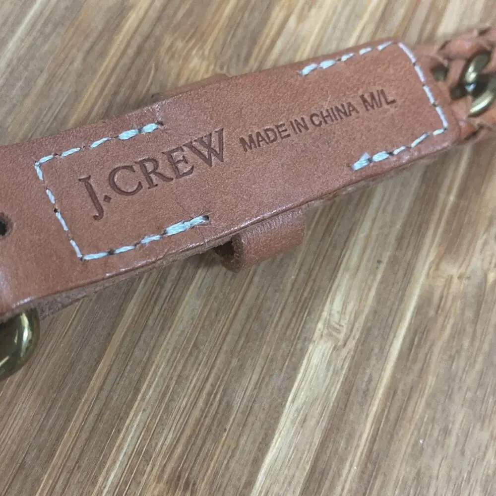 J. Crew braided leather and chain women’s M/L belt - Picture 2 of 4